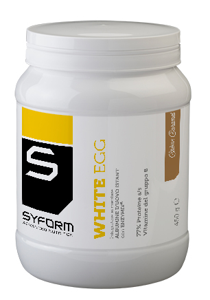 WHITE EGG INTEGRATORE IN POLVERE AL GUSTO DI CREME CARAMEL 450 G - fitfarma.it