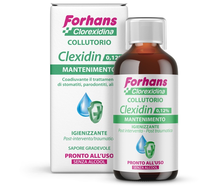 FORHANS COLLUTORIO CON CLOREXIDINA 0,12 CLEXIDIN SENZA ALCOOL 200 ML - fitfarma.it