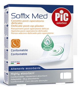 CEROTTO PIC SOFFIX MED IN TNT CON TAMPONE CENTRALE ASSORBENTE STERILE MONOUSO STERILE 25X10 CM ANTIBATTERICO 3 PEZZI - fitfarma.it
