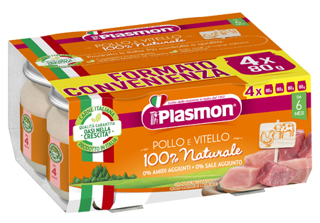 PLASMON OMOGENEIZZATO POLLO VITELLO 4 PEZZI 80 G - fitfarma.it
