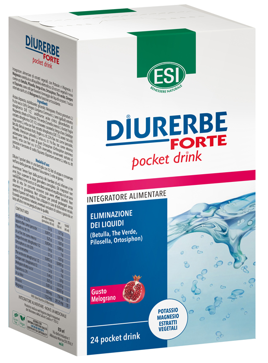ESI DIURERBE FORTE POCKET DRINK MELOGRANO 24 X 20 ML - fitfarma.it
