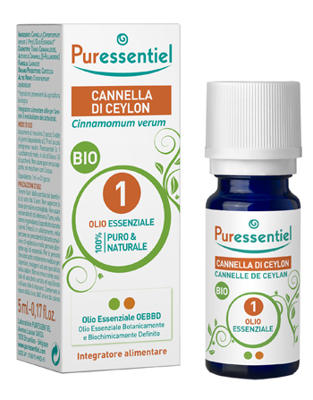 PURESSENTIEL CANNELLA CEYLON OLIO ESSENZIALE BIO 5 ML - fitfarma.it