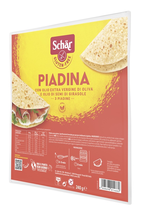 SCHAR PIADINA SENZA GLUTINE 240 G - fitfarma.it