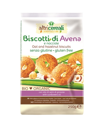 ALTRICEREALI BISCOTTI ALL'AVENA/NOCCIOLE BIO 250 G - fitfarma.it