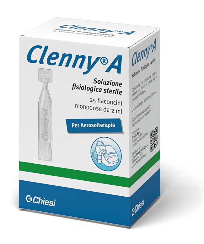 CLENNY A SOLUZIONE FISIOLOGICA STERILE PER AEROSOLTERAPIA 25 FLACONCINI MONODOSE DA 2 ML - fitfarma.it