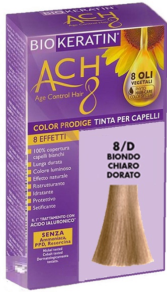 BIOKERATIN ACH8 COLOR PRODIGE 8/D BIONDO CHIARO DORATO - fitfarma.it