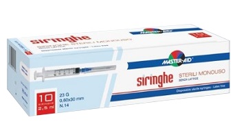 SIRINGA PER VENIPUNTURA MASTER-AID 2,5 ML 10 GAUGE 23 PEZZI - fitfarma.it