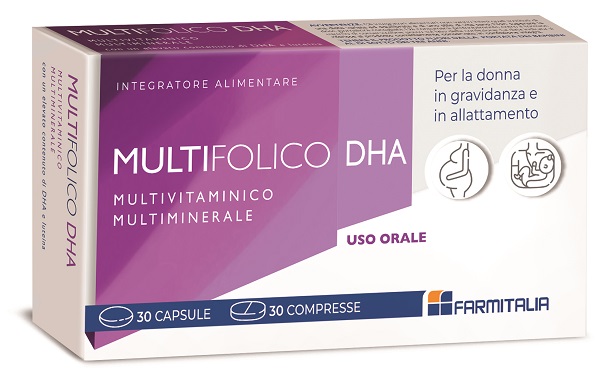 MULTIFOLICO DHA 30 CAPSULE ROSSE + 30 CAPSULE VIOLA - fitfarma.it