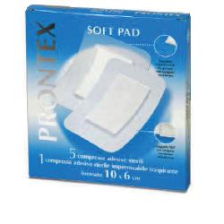 GARZA COMPRESSA PRONTEX SOFT PAD 10X6 CM 6 PEZZI (5 TNT + 1 IMPERMEABILE AQUA PAD) - fitfarma.it