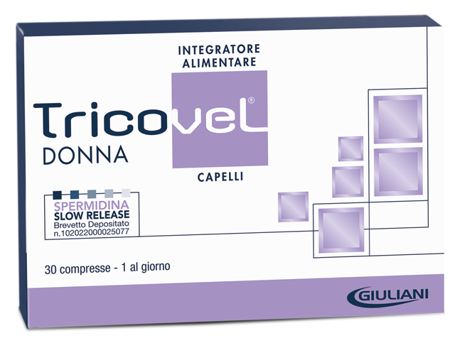 TRICOVEL DONNA INTEGRATORE ALIMENTARE CON NUTRIENTI SPECIFICI PER CAPELLI 30 COMPRESSE - fitfarma.it