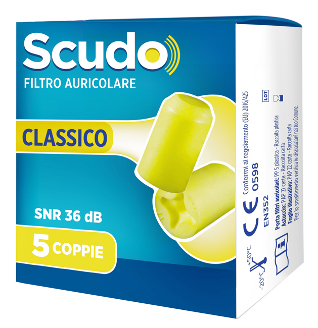 SCUDO FILTRO AURICOLARE CLASSICO 7-12MM 5 COPPIE - fitfarma.it