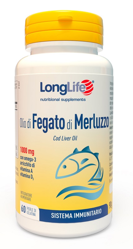 LONGLIFE OLIO FEGATO MERLUZZO 1000 MG 60 PERLE - fitfarma.it
