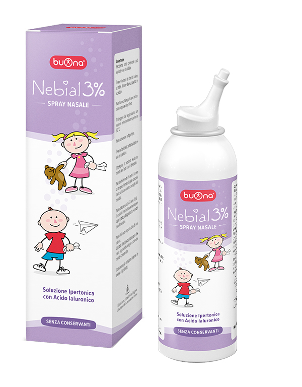 NEBIAL SOLUZIONE SALINA IPERTONICA DI SODIO CLORURO AL 3% CON ACIDO IALURONICO SPRAY NASALE 100 ML - fitfarma.it