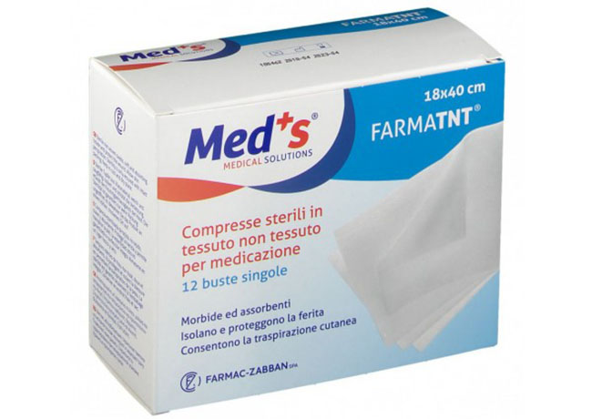 GARZA COMPRESSA MEDS TESSUTO NON TESSUTO 18X40CM 12 PEZZI SSR - fitfarma.it