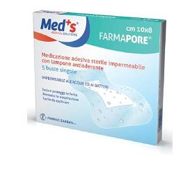 MEDS PORE MEDICAZIONE IN POLIURETANO ADESIVA IMPERMEABILE 10X8CM 5 PEZZI - fitfarma.it