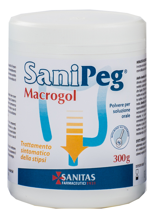 SANIPEG MACROGOL POLVERE PER SOLUZIONE ORALE BARATTOLO 300 G - fitfarma.it