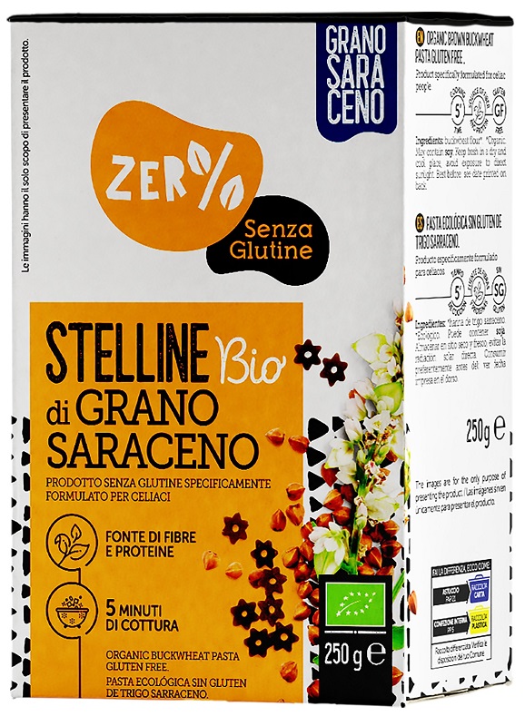 ZERO% GLUTINE STELLINE GRANO SARACENO INTEGRALE SENZA GLUTINE BIO 250 G - fitfarma.it