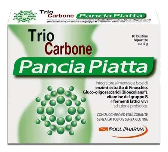 TRIOCARBONE PANCIA PIATTA 10 + 10 BUSTINE - fitfarma.it