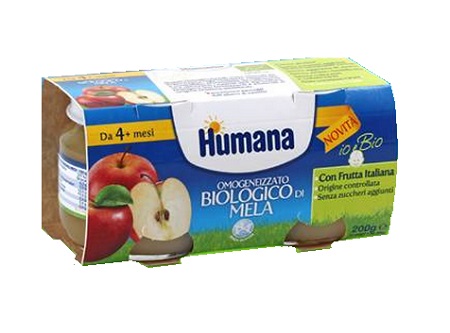 HUMANA OMOGENEIZZATO MELA BIO 2 VASETTI 100G - fitfarma.it