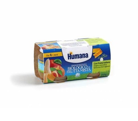 HUMANA OMOGENEIZZATO FRUTTA MISTA BIO 2 VASETTI 100 G - fitfarma.it
