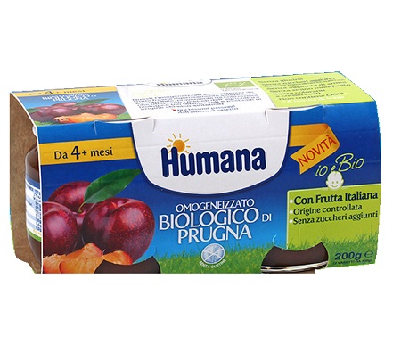 HUMANA OMOGENEIZZATO PRUGNA BIO 2 VASETTI 100 G - fitfarma.it