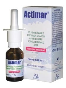 ACTIMAR SOLUZIONE NASALE SPRAY SALINA 3% CON ACIDO IALURONICO + MSM 20 ML CON EROGATORE - fitfarma.it