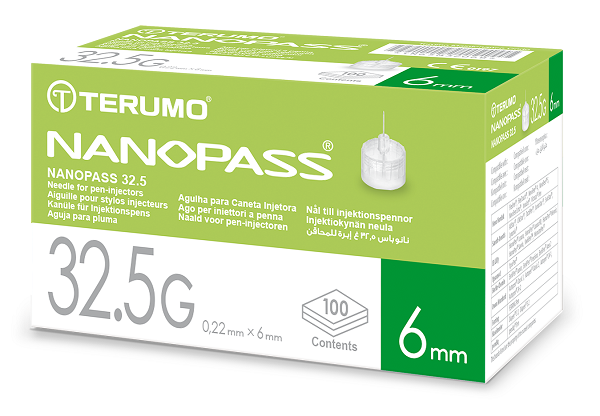 AGO PER PENNA DA INSULINA NANOPASS 32,5 GAUGE LUNGHEZZA 6 MM 100 PEZZI - fitfarma.it