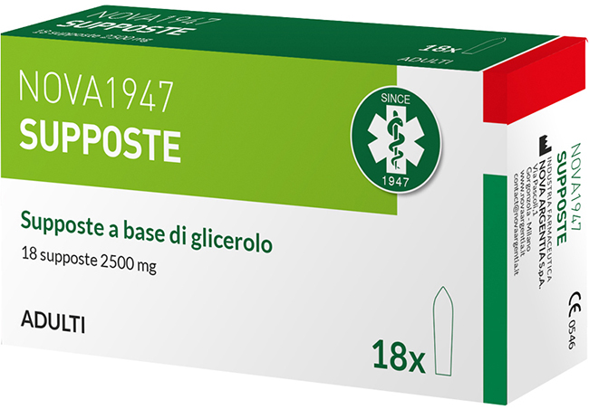 NOVA1947 GLICEROLO 2500MG SUPPOSTE ADULTI 18 PEZZI - fitfarma.it