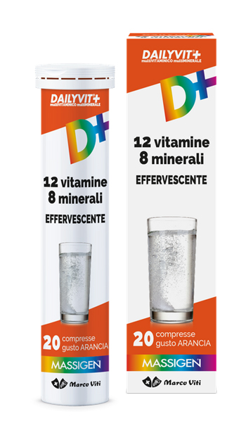 DAILYVIT+ 12 VITAMINE 8 MINERALI EFFERVESCENTE 20 COMPRESSE - fitfarma.it