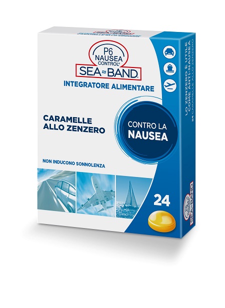 P6 NAUSEA CONTROL SEA BAND CARAMELLE ANTINAUSEA VIAGGIO ALLO ZENZERO 24 PEZZI - fitfarma.it