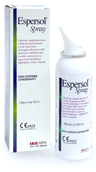 SOLUZIONE NASALE ESPERSOL SPRAY IPERTONICA A BASE DI ACQUA DI MARE E ACIDO IALURONICO 0,02% 100ML - fitfarma.it