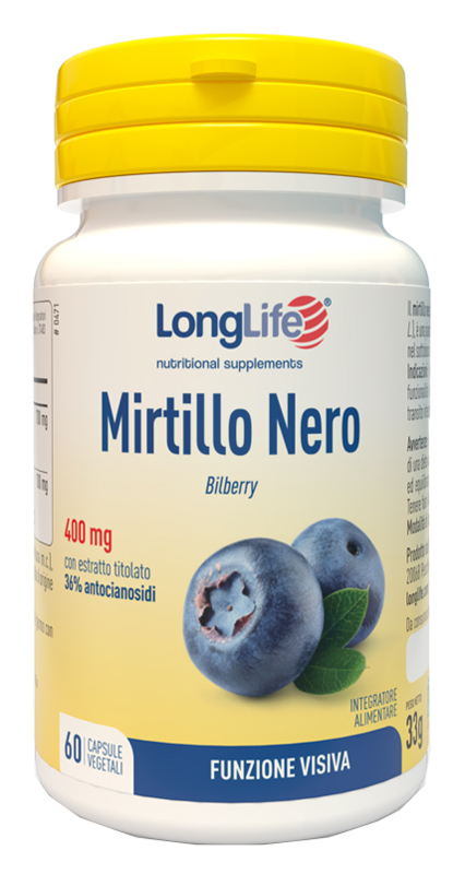 LONGLIFE MIRTILLO NERO 60 CAPSULE VEGETALI - fitfarma.it