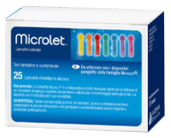 LANCETTE PUNGIDITO PER DISPOSITIVO MICROLET 25 PEZZI - fitfarma.it