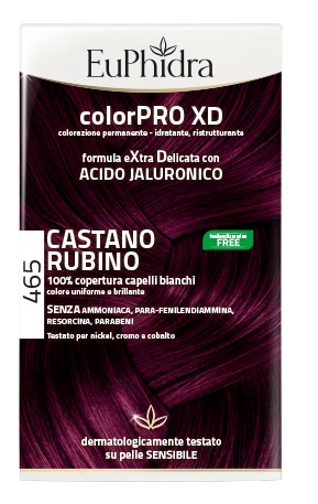 EUPHIDRA COLORPRO XD 465 CAST RUBINO GEL COLORANTE CAPELLI IN FLACONE + ATTIVANTE + BALSAMO + GUANTI - fitfarma.it