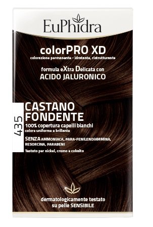 EUPHIDRA COLORPRO XD 435 CASTANO FONDENTE GEL COLORANTE CAPELLI IN FLACONE + ATTIVANTE + BALSAMO + GUANTI - fitfarma.it