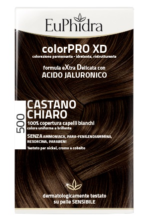 EUPHIDRA COLORPRO XD 500 CAST CHIARO GEL COLORANTE CAPELLI IN FLACONE + ATTIVANTE + BALSAMO + GUANTI - fitfarma.it