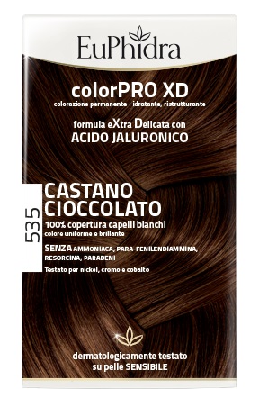 EUPHIDRA COLORPRO XD 535 CASTANO CIOCCOLATO GEL COLORANTE CAPELLI IN FLACONE + ATTIVANTE + BALSAMO + GUANTI - fitfarma.it