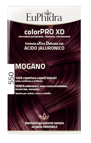 EUPHIDRA COLORPRO XD 550 MOGANO GEL COLORANTE CAPELLI IN FLACONE + ATTIVANTE + BALSAMO + GUANTI - fitfarma.it