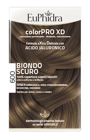 EUPHIDRA COLORPRO XD 600 BIONDO SCURO GEL COLORANTE CAPELLI IN FLACONE + ATTIVANTE + BALSAMO + GUANTI - fitfarma.it