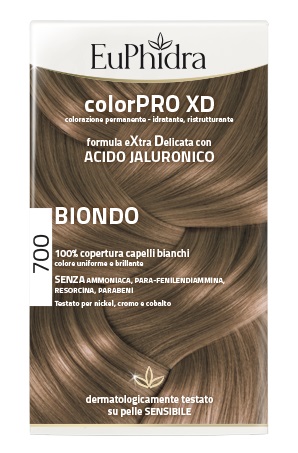 EUPHIDRA COLORPRO XD 700 BIONDO GEL COLORANTE CAPELLI IN FLACONE + ATTIVANTE + BALSAMO + GUANTI - fitfarma.it