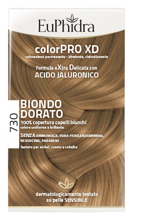 EUPHIDRA COLORPRO XD 730 BIONDO DORATO GEL COLORANTE CAPELLI IN FLACONE + ATTIVANTE + BALSAMO + GUANTI - fitfarma.it