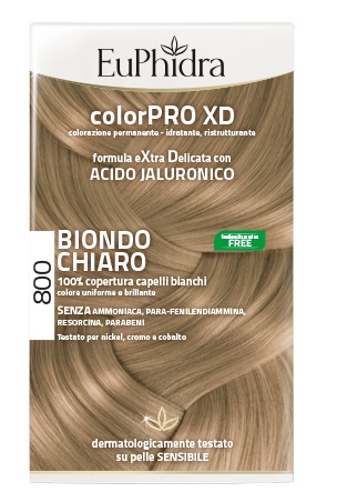 EUPHIDRA COLORPRO XD 800 BIONDO CHIARO GEL COLORANTE CAPELLI IN FLACONE + ATTIVANTE + BALSAMO + GUANTI - fitfarma.it