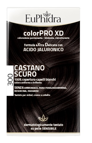 EUPHIDRA COLORPRO XD 300 CASTANO SCURO GEL COLORANTE CAPELLI IN FLACONE + ATTIVANTE + BALSAMO + GUANTI - fitfarma.it
