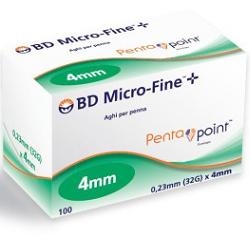 AGO PER PENNA DA INSULINA BD MICROFINE PENTAPOINT GAUGE 32 4 MM 100 PEZZI - fitfarma.it