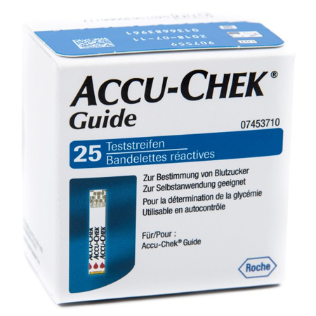 STRISCE MISURAZIONE GLICEMIA ACCU-CHEK GUIDE 25 PEZZI CONFEZIONE RETAIL - fitfarma.it