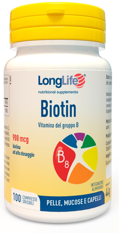 LONGLIFE BIOTIN 900 MCG 100 COMPRESSE - fitfarma.it