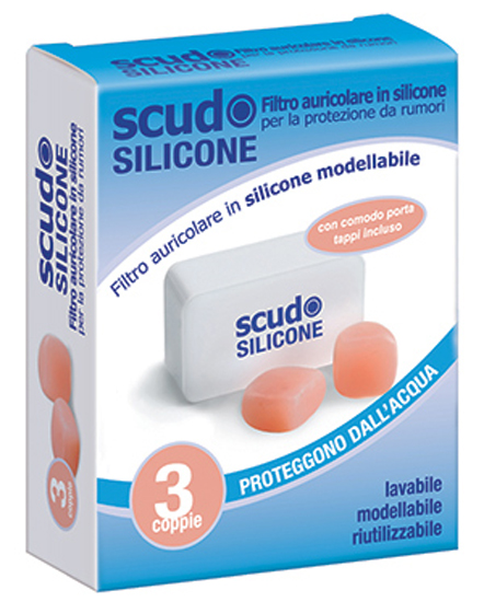 TAPPO AURICOLARE EARPLUG SCUDO IN SILICONE 3 COPPIE 6 PEZZI ARTICOLO 7EN091 - fitfarma.it