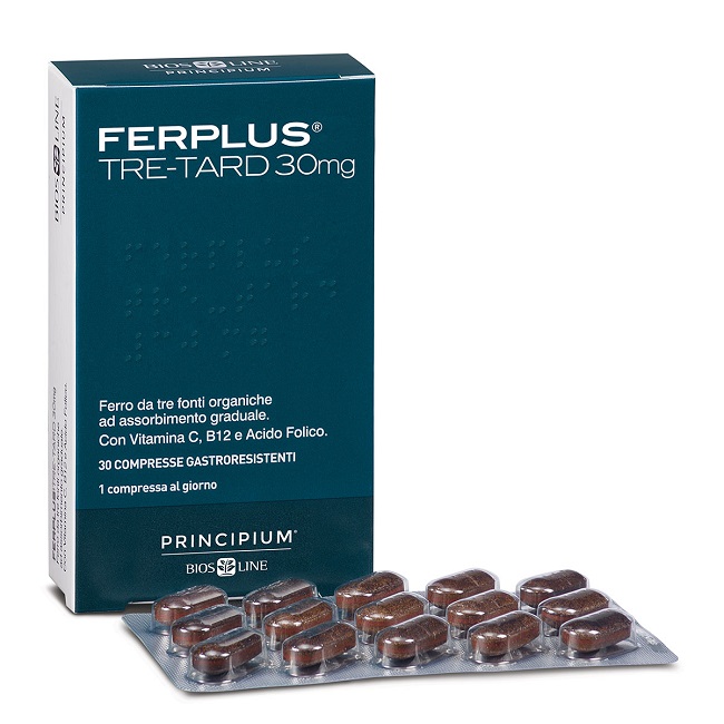 PRINCIPIUM FERPLUS TRE RETARD 30MG 30 COMPRESSE GASTRORESISTENTI - fitfarma.it