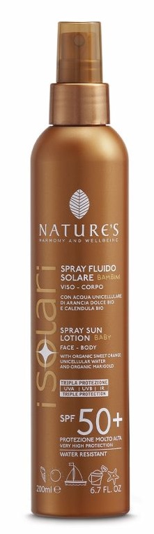 NATURE'S I SOLARI SPRAY FLUIDO BAMBINI SPF50+ 200 ML - fitfarma.it