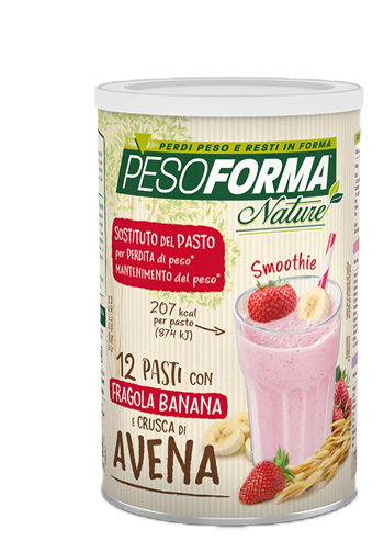 PESOFORMA NATURE SMOOTHIE FRAGOLA BANANA POLVERE 420 G - fitfarma.it